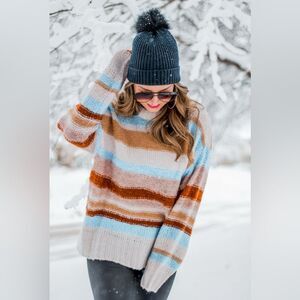 American Eagle Outfitter Womens Sweater Pullover Size M Colorblock